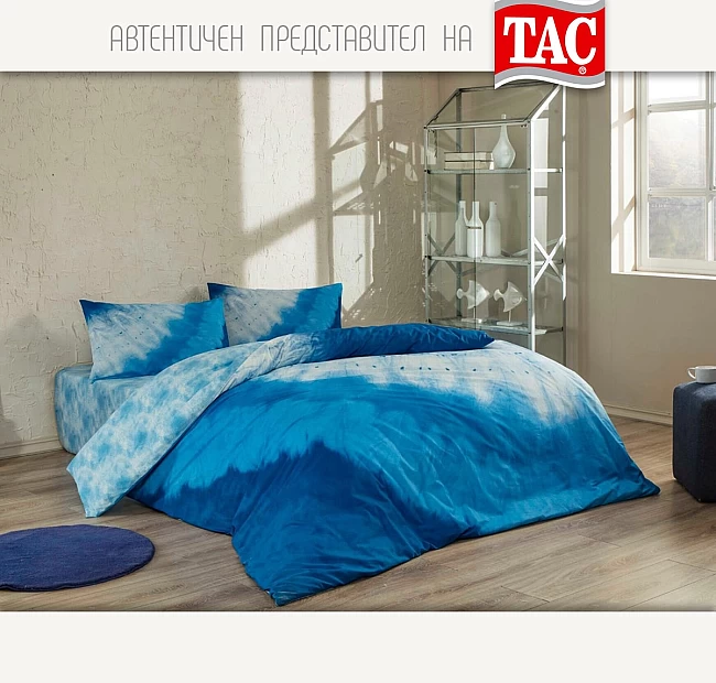 Двойно спално бельо Тач Ранфорс - Horizon Син, Спалното Бельо - Магазин за спално бельо Двойно спално бельо Тач Ранфорс - Horizon Син - Този двоен спален комплект FLEUR е перфектният избор за вашата спалня.