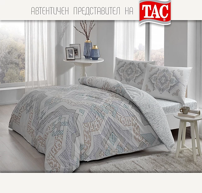 Свежо спално бельо орнаменти Ранфорс, плик 160, чаршаф 180 см, Elanor от TAC, Спалното Бельо - Магазин за спално бельо Свежо спално бельо орнаменти Ранфорс, плик 160, чаршаф 180 см, Elanor от TAC - Единичният спален комплект ранфорс Elanor от TAC е перфектен избор за вашата единична спалня.