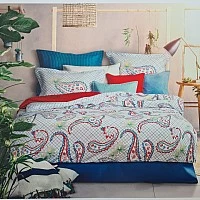 Луксозен спален комплект Paisley Cotton - Турско спално бельо от реномираната турска марка Isbir Yatak в красив и нежен десен на стилизирани орнаменти.